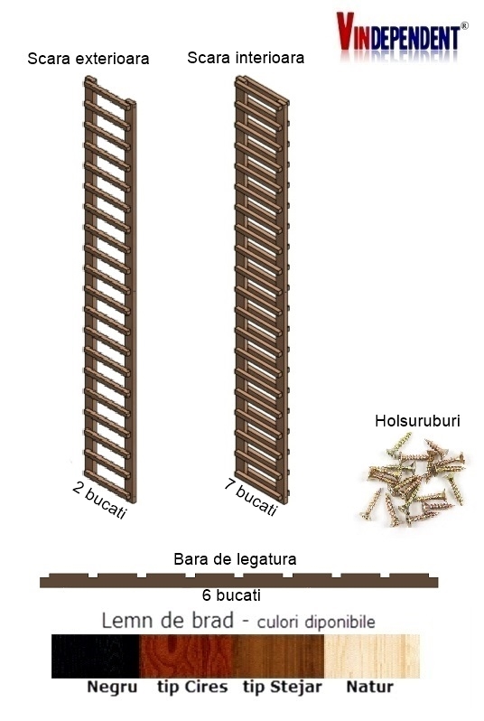 Raft din lemn pentru 160 de sticle