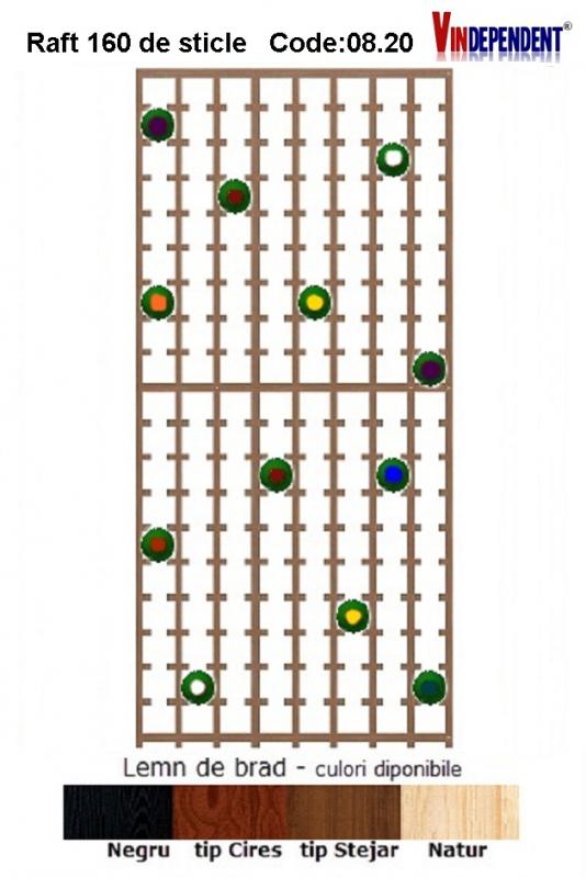 Raft din lemn pentru 160 de sticle