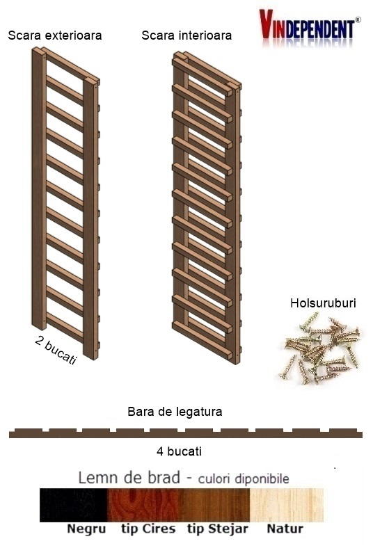 Raft din lemn pentru 110 sticle